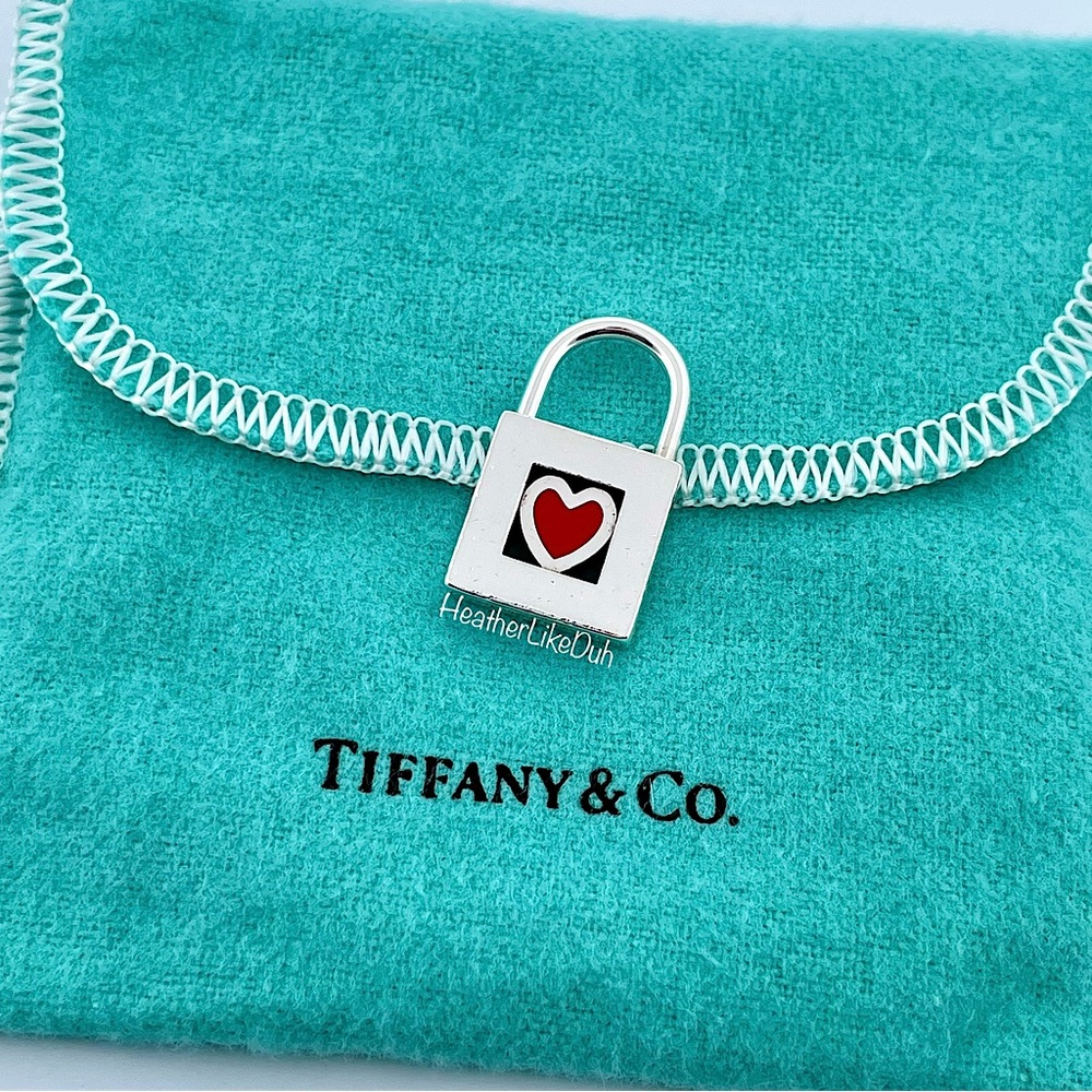 VINTAGE Authentic Tiffany & Co. Red Heart Turn & Twist Lock Pendant - Opens! ❤️